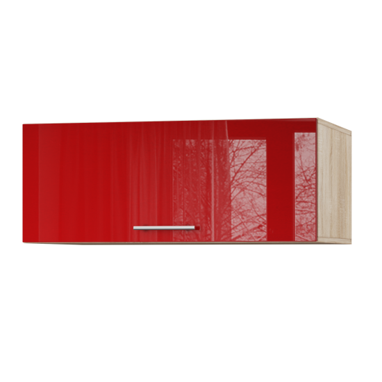 Корпус Стандарт дуб сонома, фасад Стандарт червоний глянець 410.HK-XS 90х36х56