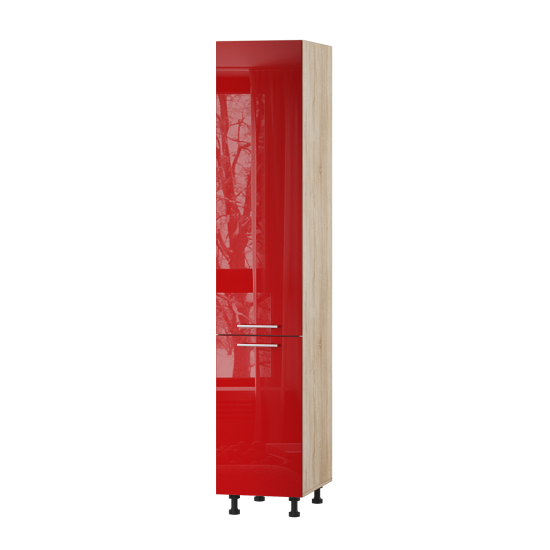 Корпус Стандарт дуб сонома, фасад Стандарт червоний глянець 702 40х214х56