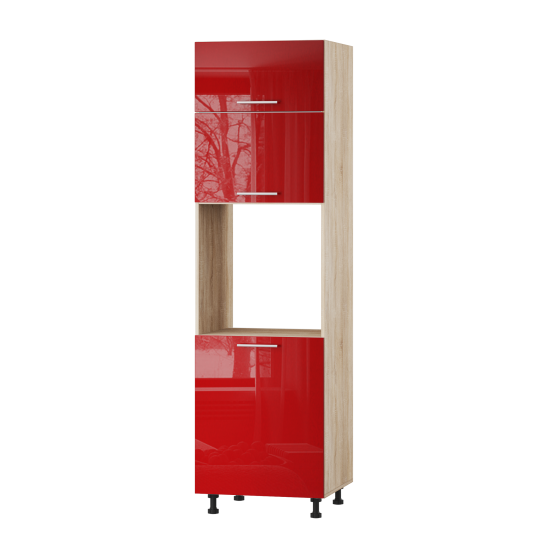 Корпус Стандарт дуб сонома, фасад Стандарт червоний глянець 705.HK-xs 60х214х56