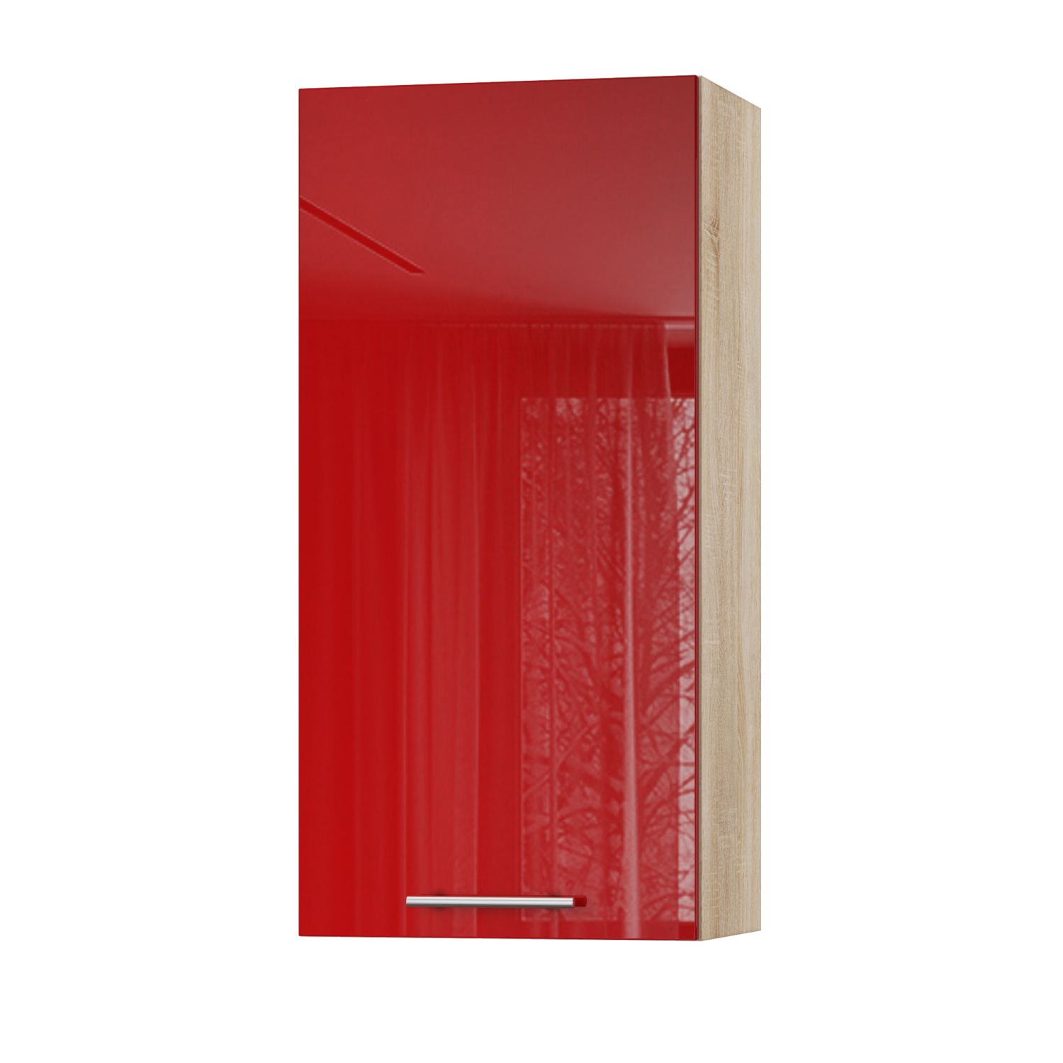 Корпус Стандарт дуб сонома, фасад Стандарт червоний глянець L301 45х93х30