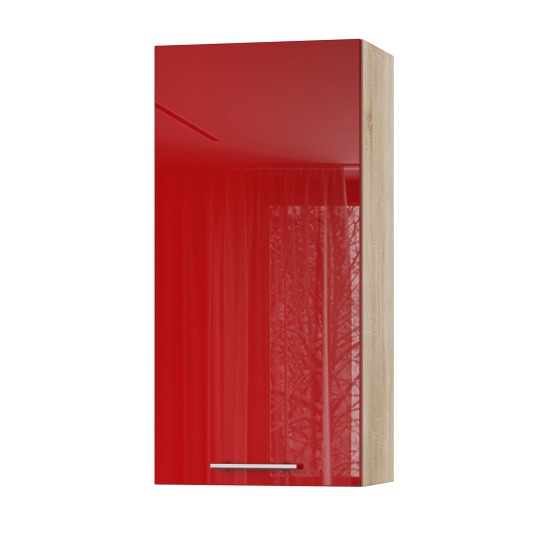 Корпус Стандарт дуб сонома, фасад Стандарт червоний глянець L301 45х93х30