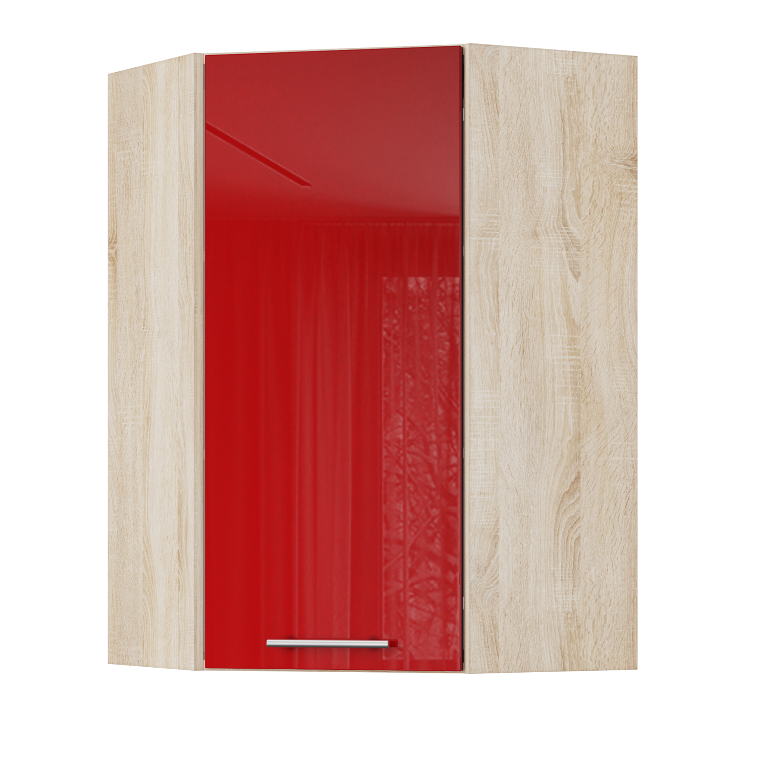 Корпус Стандарт дуб сонома, фасад Стандарт червоний глянець L361 60х93х60