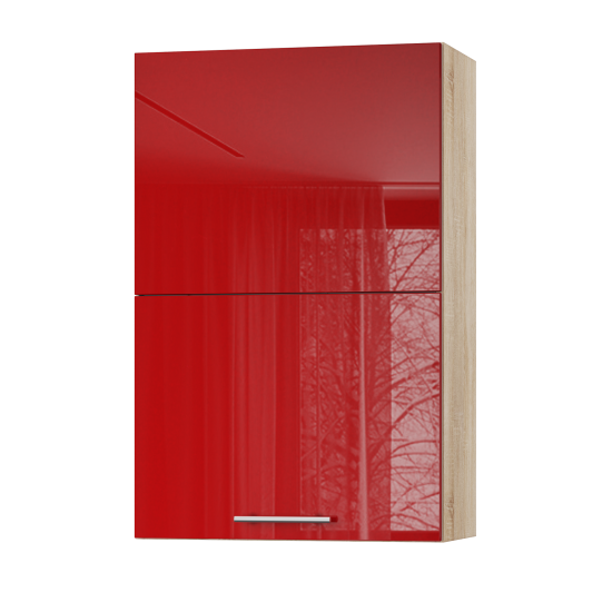 Корпус Стандарт дуб сонома, фасад Стандарт червоний глянець L402.HF 60х93х30