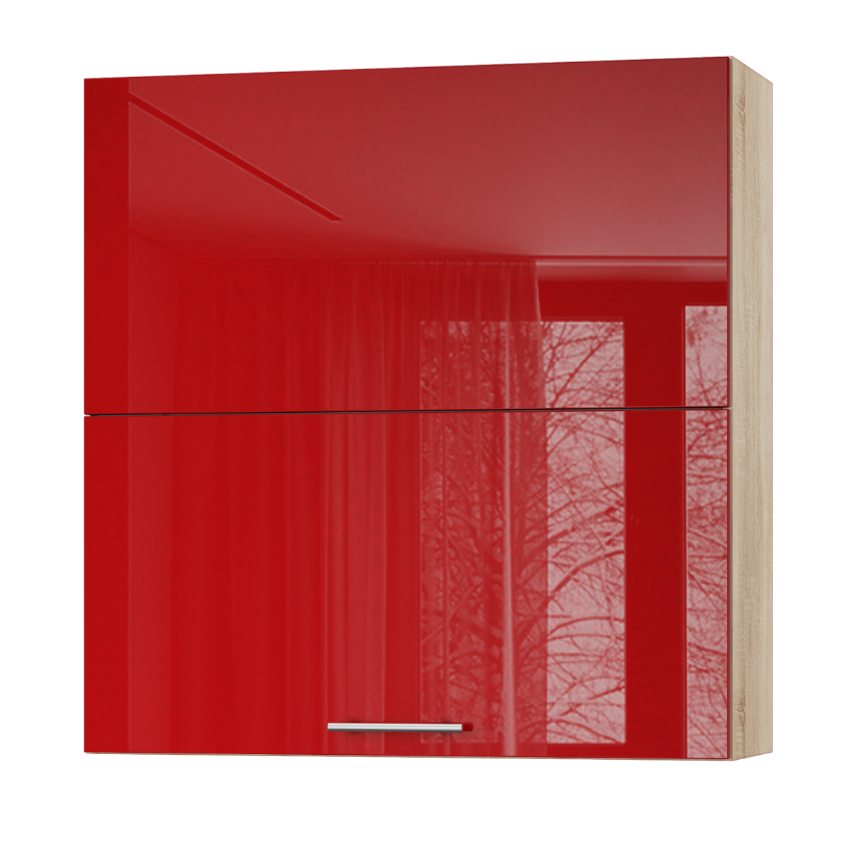 Корпус Стандарт дуб сонома, фасад Стандарт червоний глянець L402.HF 90х93х30