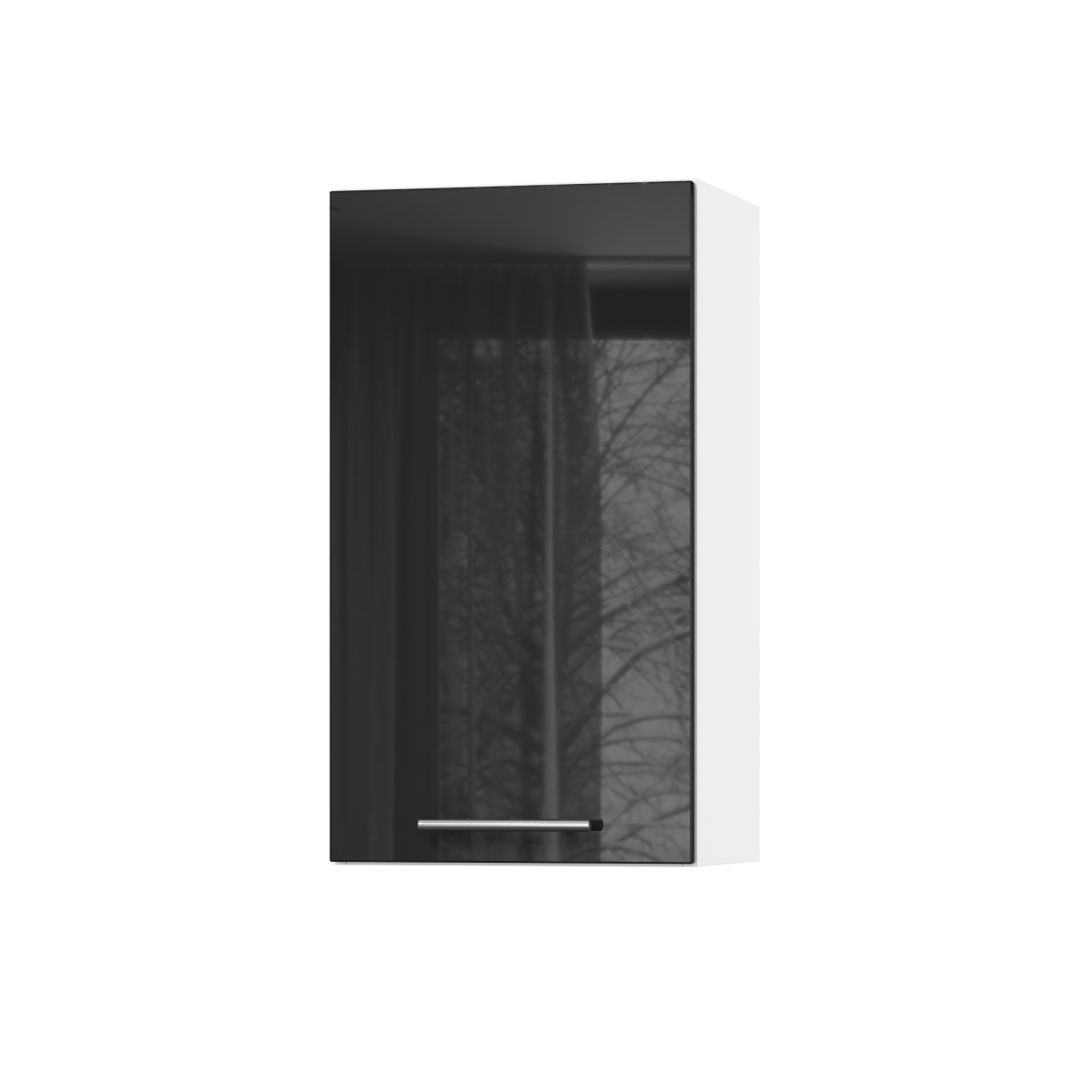 Корпус Стандарт білий, фасад Стандарт чорний глянець 301 40х72х30