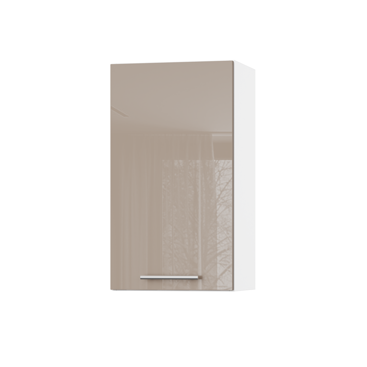 Корпус Стандарт білий, фасад Стандарт капучіно глянець 301 40х72х30