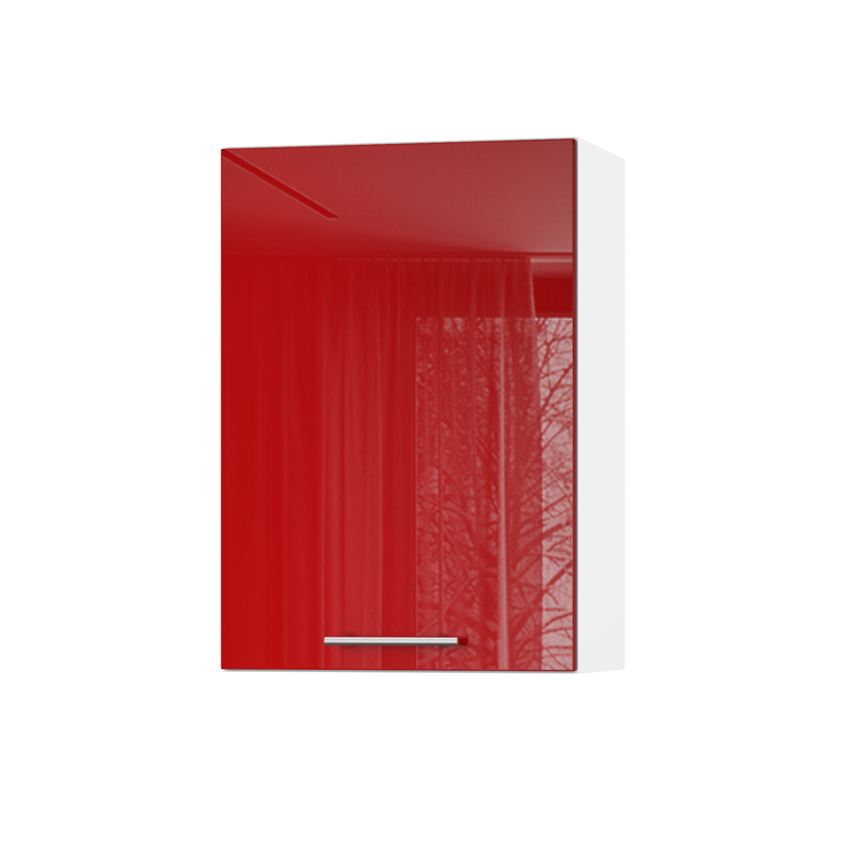 Корпус Стандарт білий, фасад Стандарт червоний глянець 301 50х72х30
