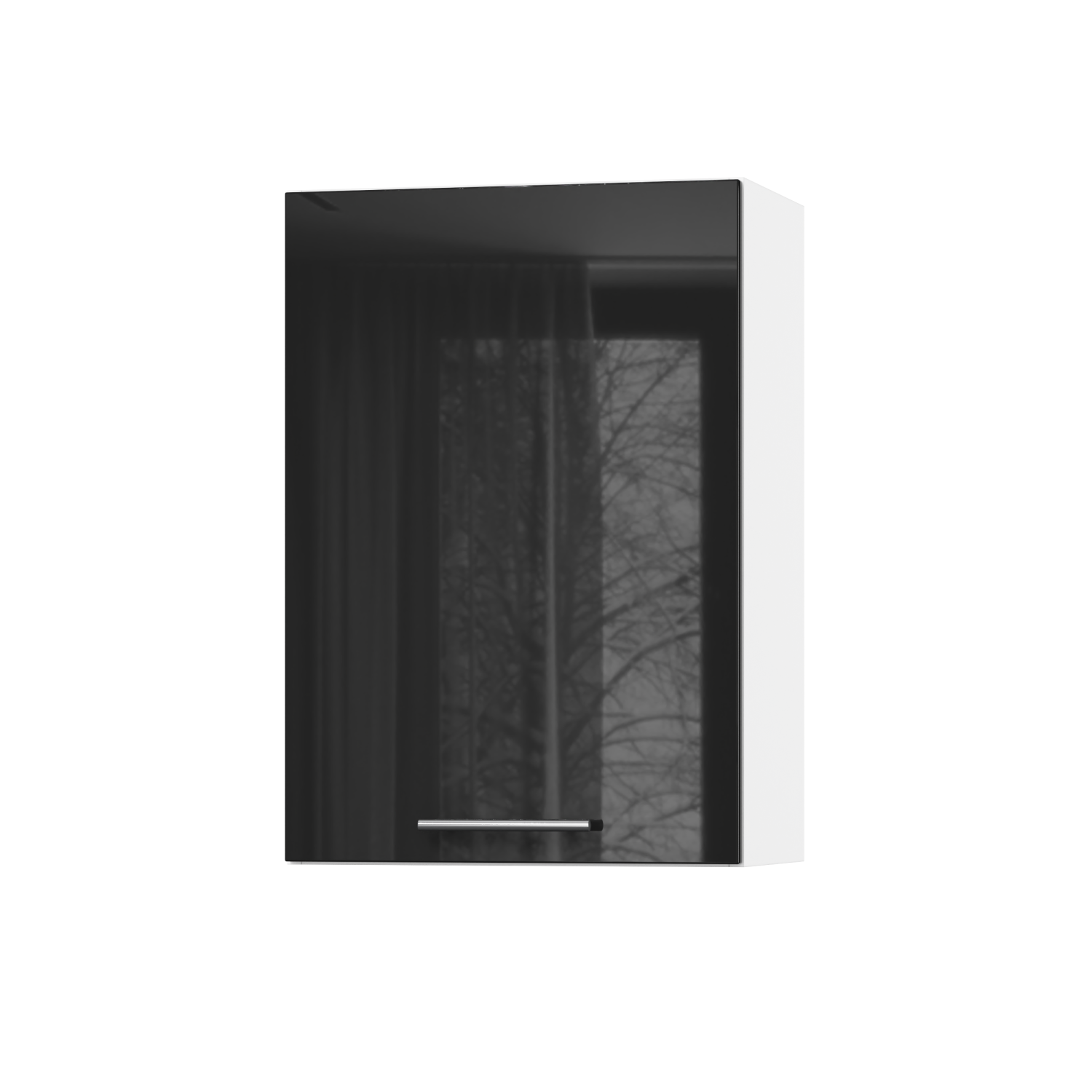 Корпус Стандарт білий, фасад Стандарт чорний глянець 301 50х72х30 Корпус Стандарт білий, фасад Стандарт чорний глянець 301 50х72х30