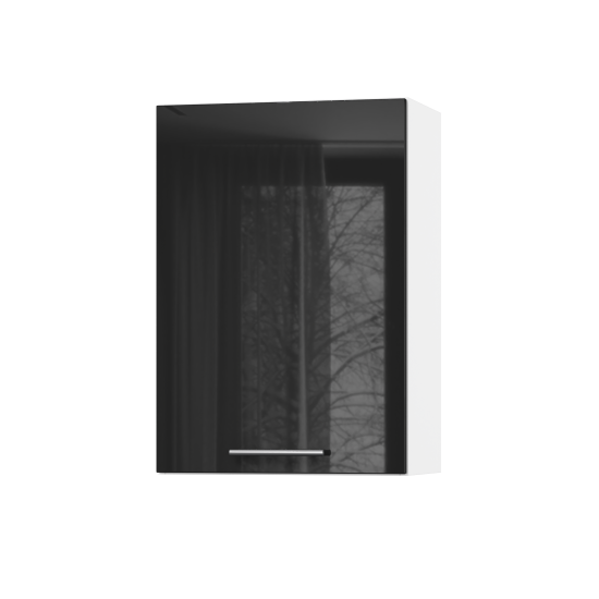 Корпус Стандарт білий, фасад Стандарт чорний глянець 301 50х72х30