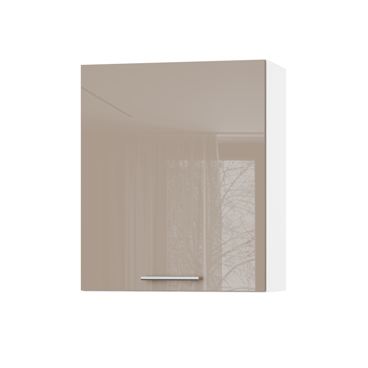 Корпус Стандарт білий, фасад Стандарт капучіно глянець 301 60х72х30