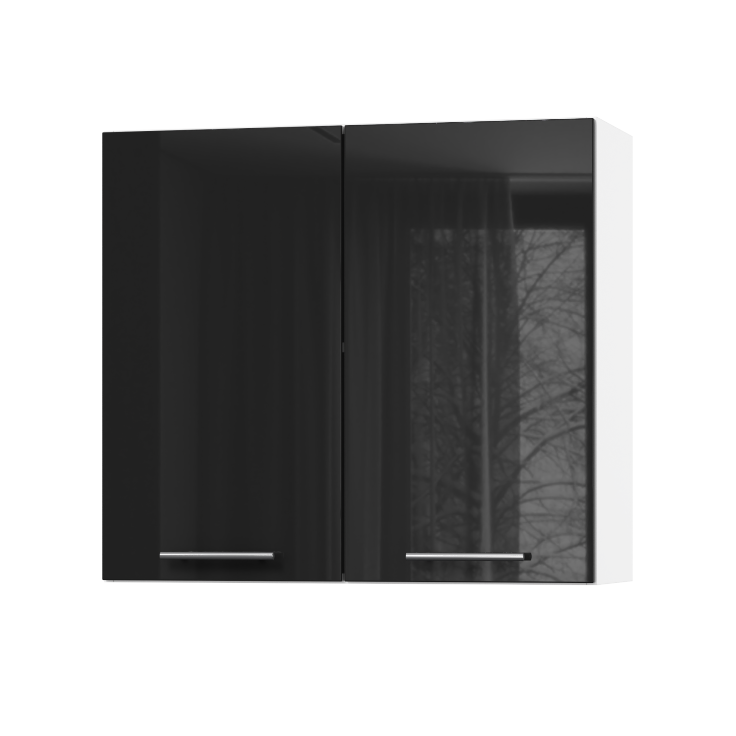 Корпус Стандарт білий, фасад Стандарт чорний глянець 302 80х72х30 Корпус Стандарт білий, фасад Стандарт чорний глянець 302 80х72х30