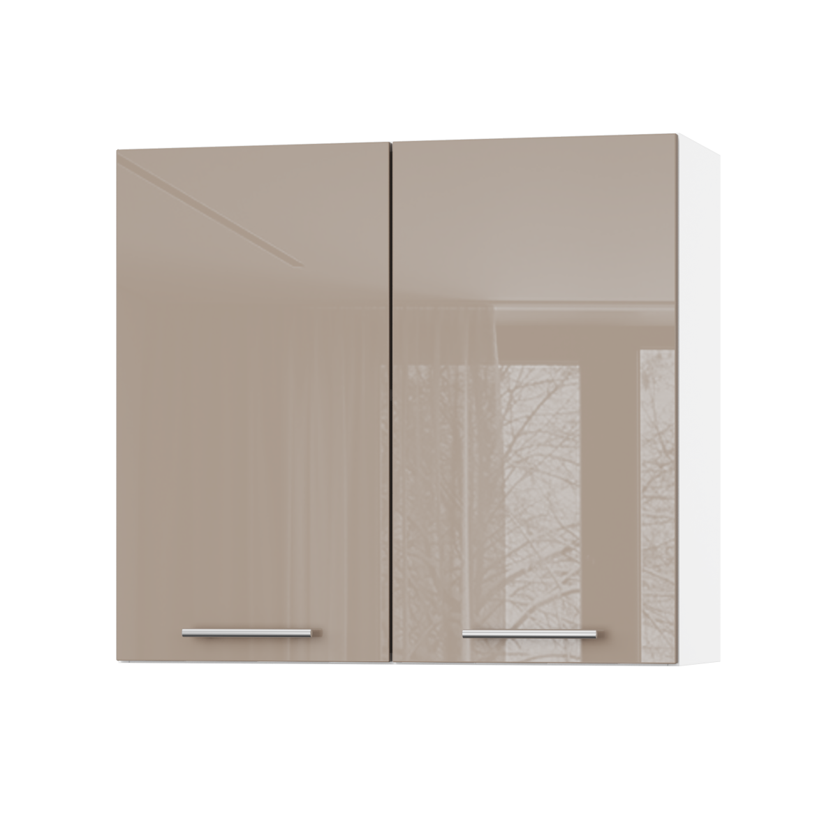 Корпус Стандарт білий, фасад Стандарт капучіно глянець 302 80х72х30