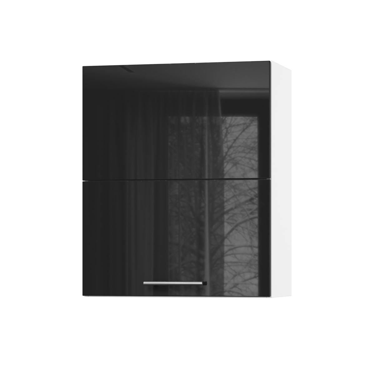 Корпус Стандарт білий, фасад Стандарт чорний глянець 402.HF 60х72х30