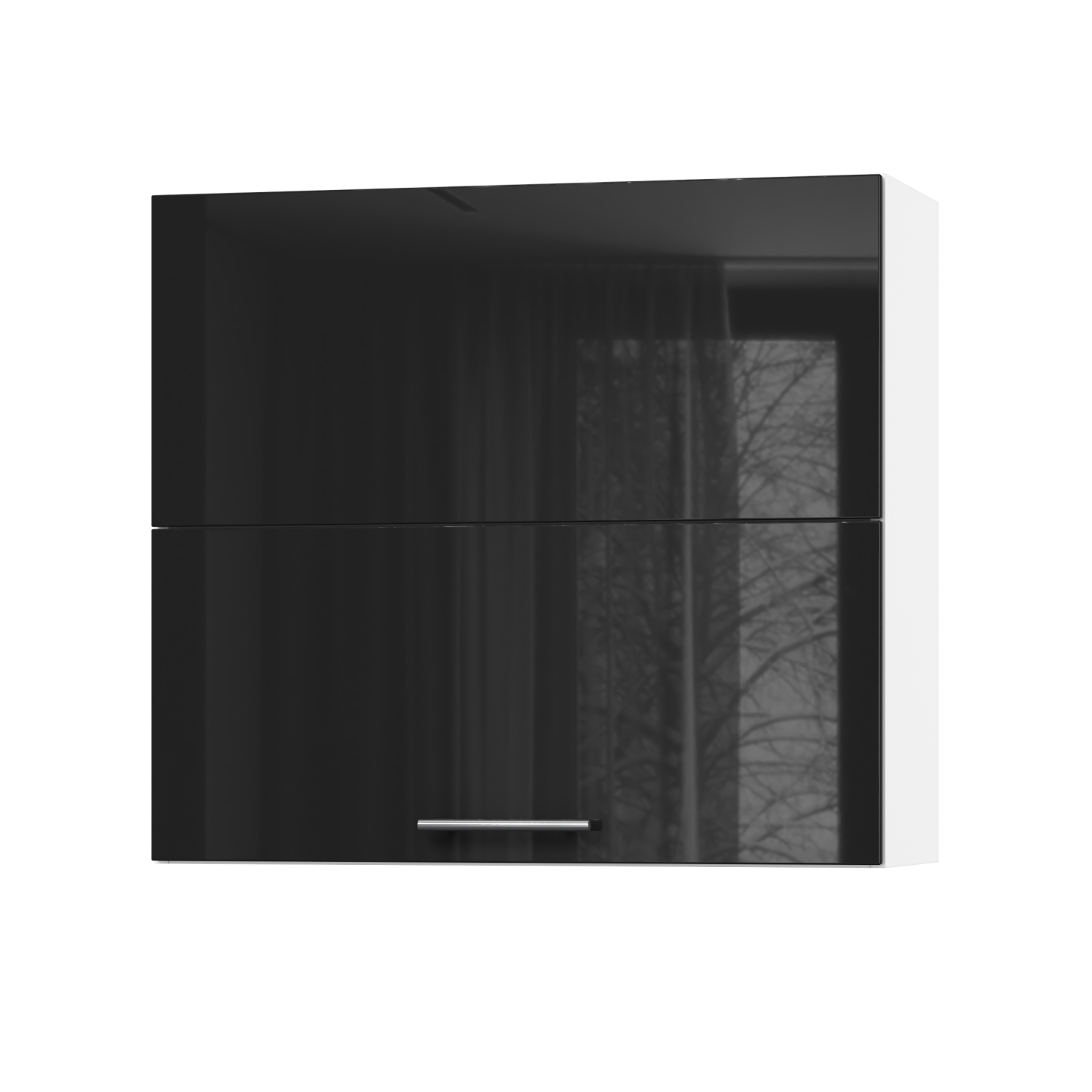 Корпус Стандарт білий, фасад Стандарт чорний глянець 402.HF 80х72х30