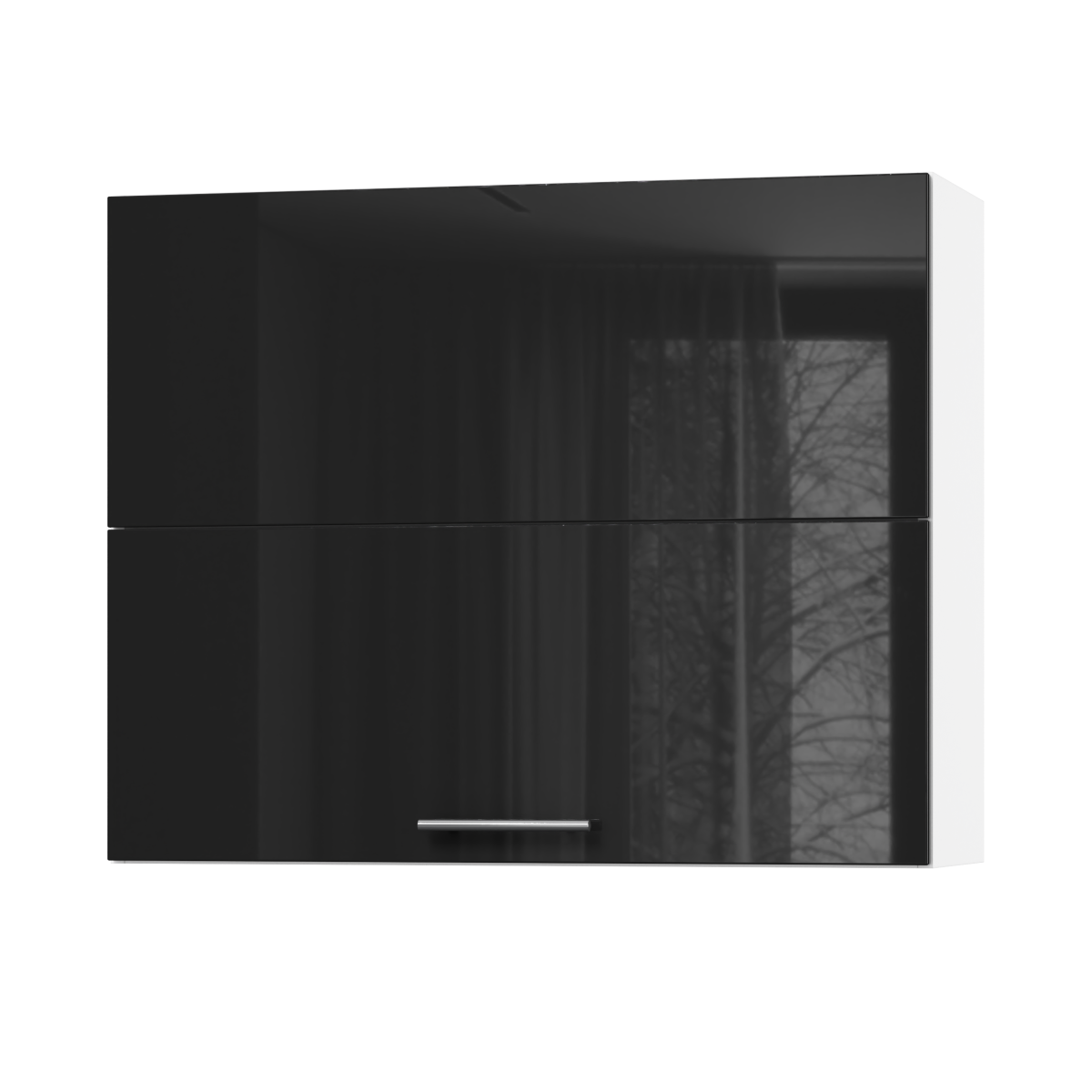 Корпус Стандарт білий, фасад Стандарт чорний глянець 402.HF 90х72х30