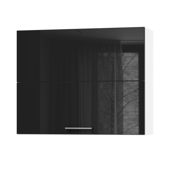 Корпус Стандарт білий, фасад Стандарт чорний глянець 402.HF 90х72х30