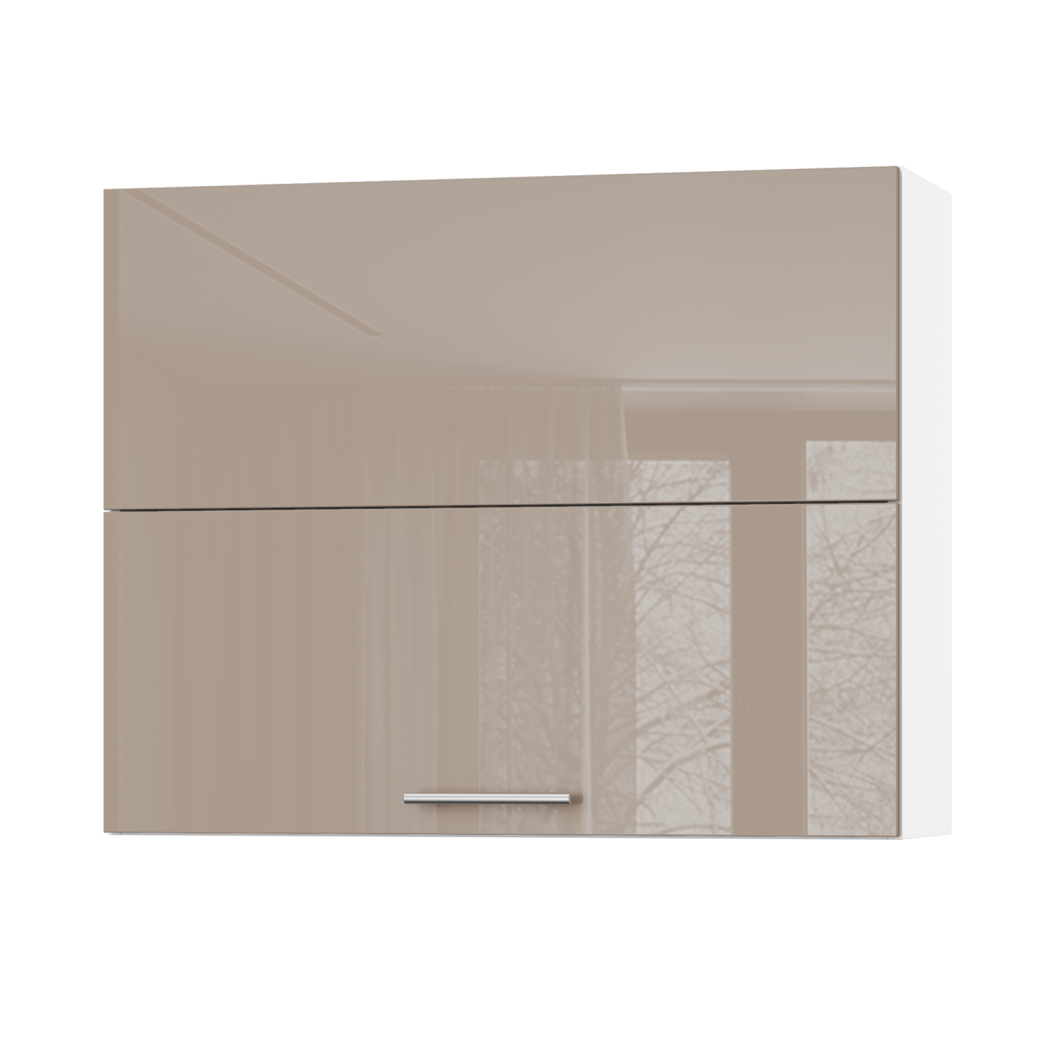 Корпус Стандарт білий, фасад Стандарт капучіно глянець 402.HF 90х72х30