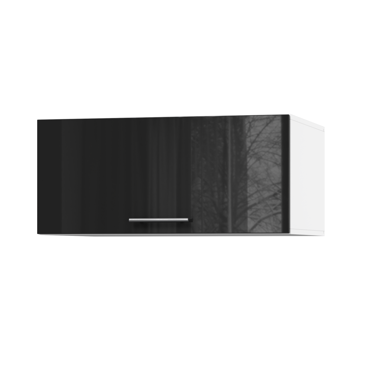 Корпус Стандарт білий, фасад Стандарт чорний глянець 410.HK-XS 80х36х56