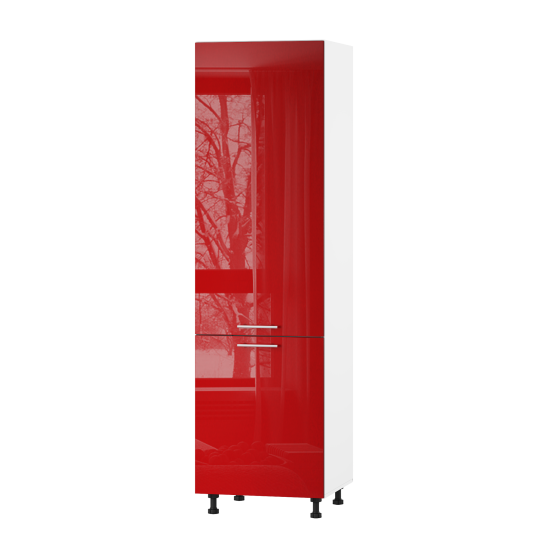 Корпус Стандарт білий, фасад Стандарт червоний глянець 702 60х214х56