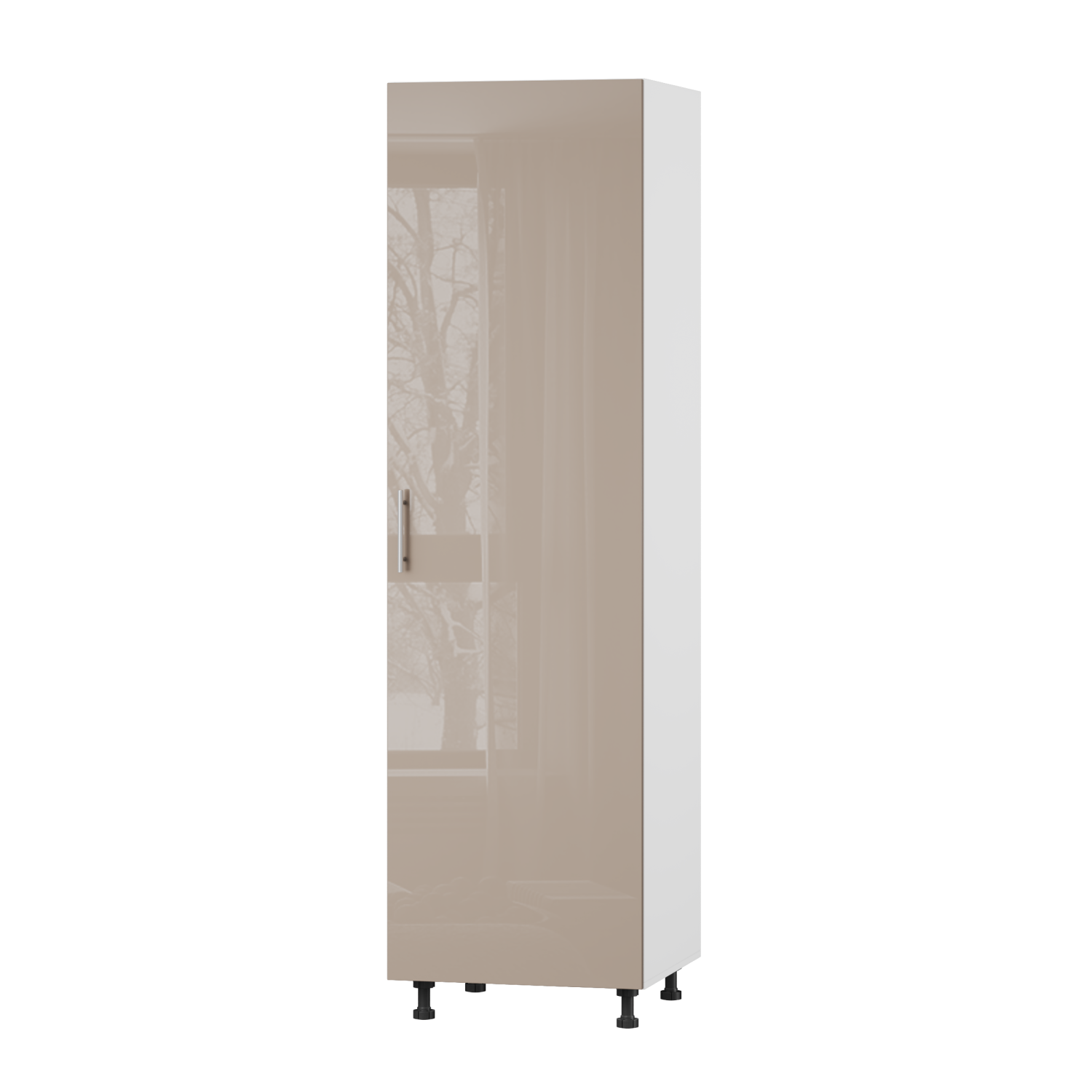 Корпус Стандарт білий, фасад Стандарт капучіно глянець 704 60х214х56