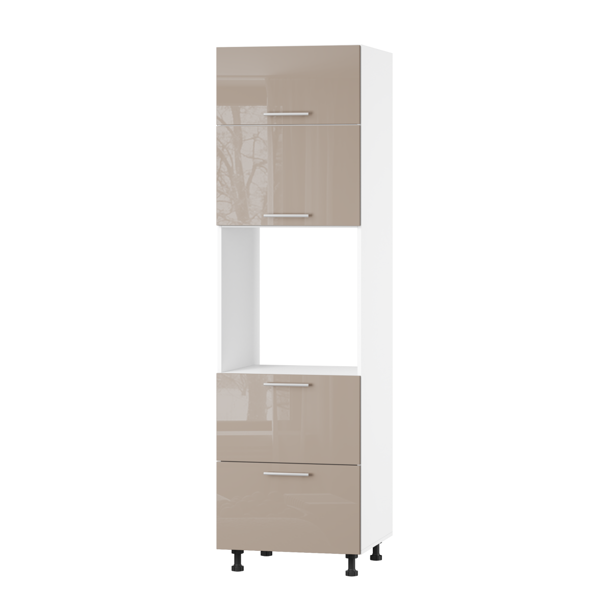 Корпус Стандарт білий, фасад Стандарт капучіно глянець 725.SM-HK-XS 60x214x56