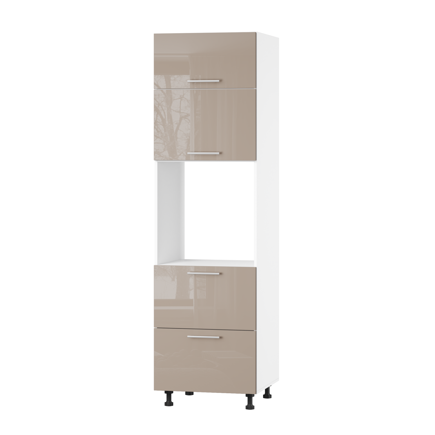 Корпус Стандарт білий, фасад Стандарт капучіно глянець 725.SM-HK-XS 60x214x56