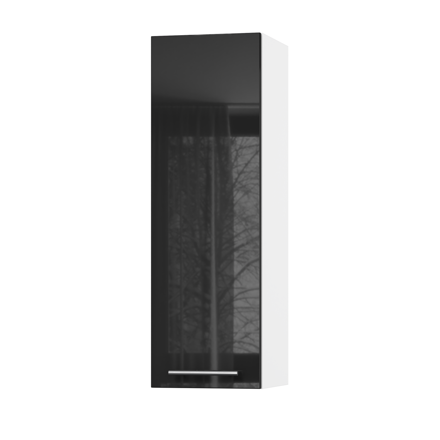 Корпус Стандарт білий, фасад Стандарт чорний глянець L301 30х93х30