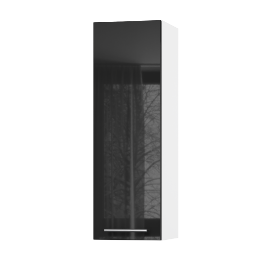 Корпус Стандарт білий, фасад Стандарт чорний глянець L301 30х93х30