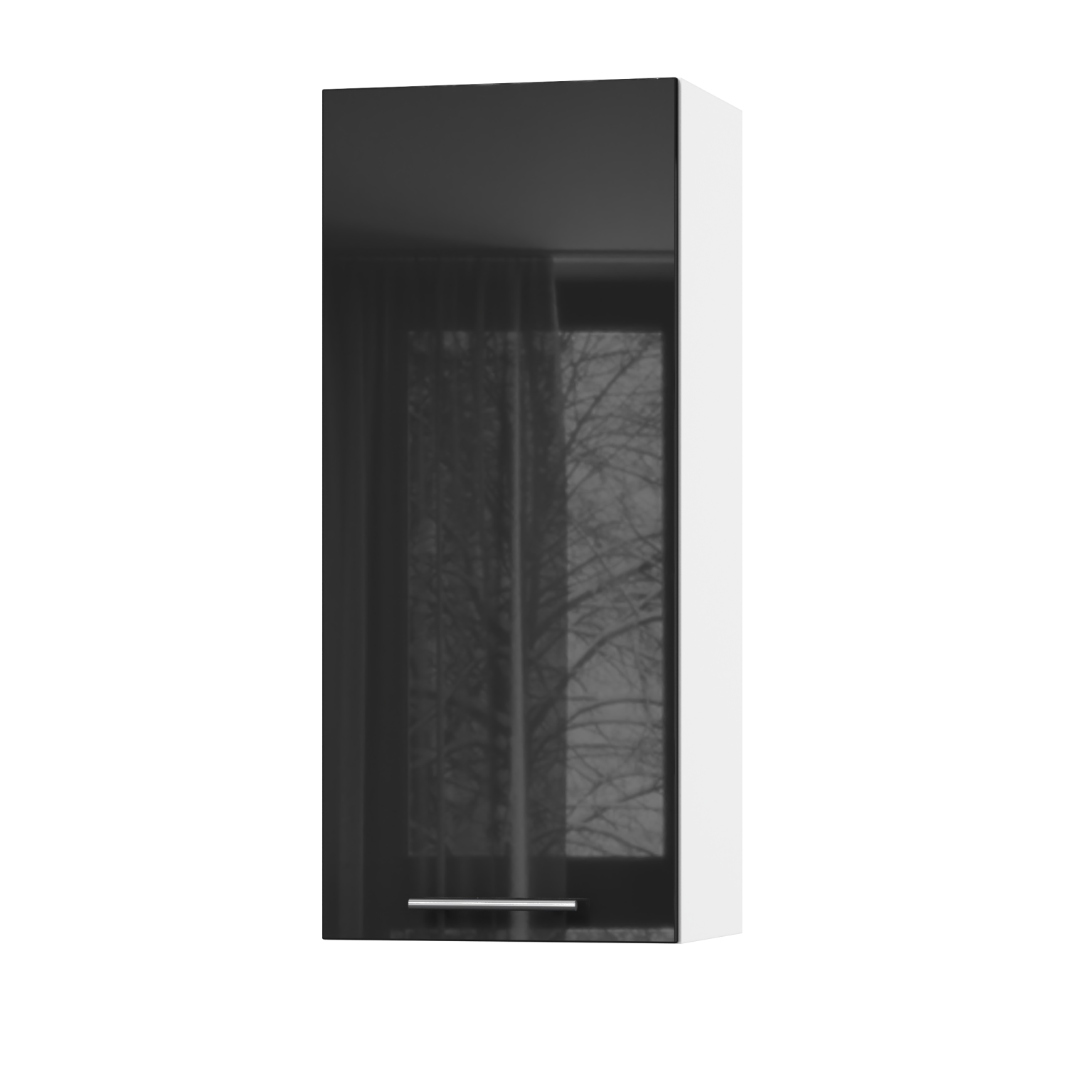 Корпус Стандарт білий, фасад Стандарт чорний глянець L301 40х93х30