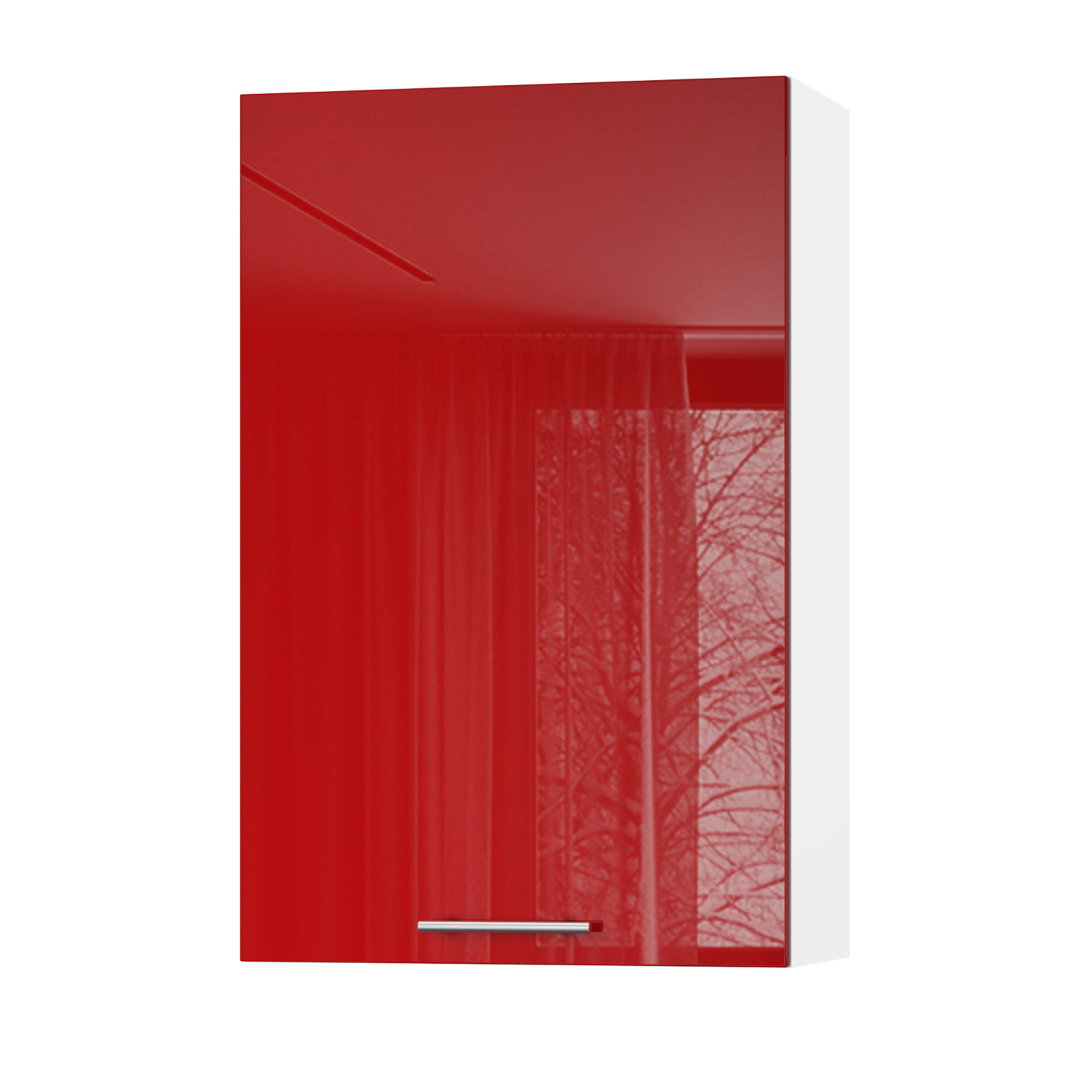 Корпус Стандарт білий, фасад Стандарт червоний глянець L301 45х93х30