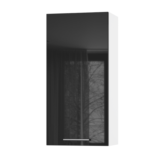 Корпус Стандарт білий, фасад Стандарт чорний глянець L301 45х93х30