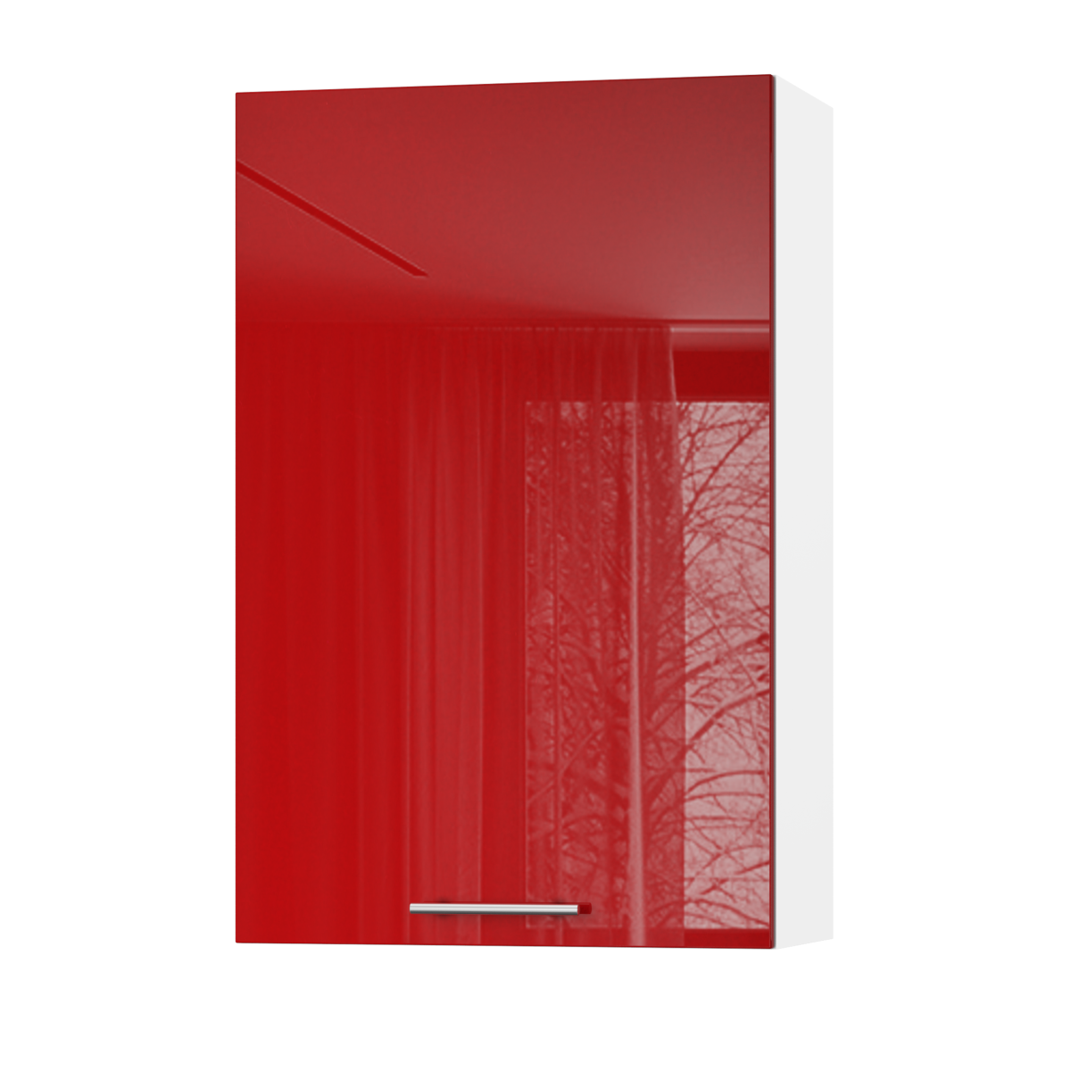 Корпус Стандарт білий, фасад Стандарт червоний глянець L301 60х93х30