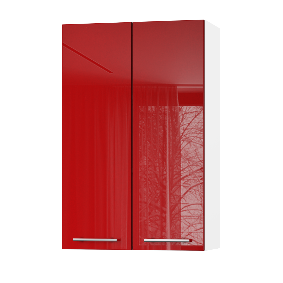 Корпус Стандарт білий, фасад Стандарт червоний глянець L302 60х93х30