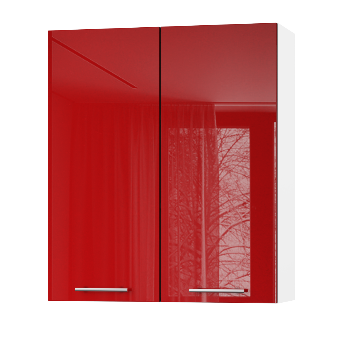 Корпус Стандарт білий, фасад Стандарт червоний глянець L302 80х93х30