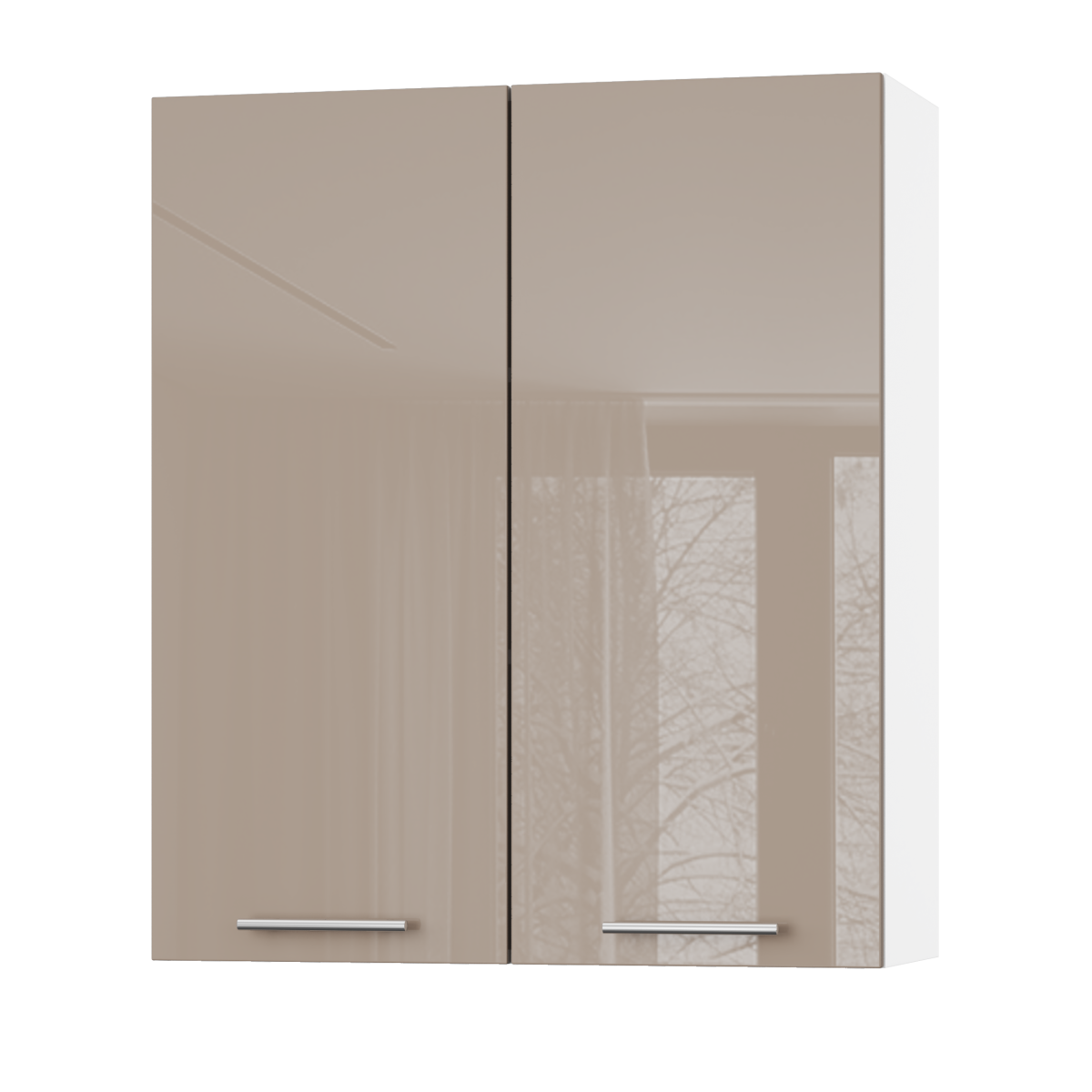 Корпус Стандарт білий, фасад Стандарт капучіно глянець L302 80х93х30