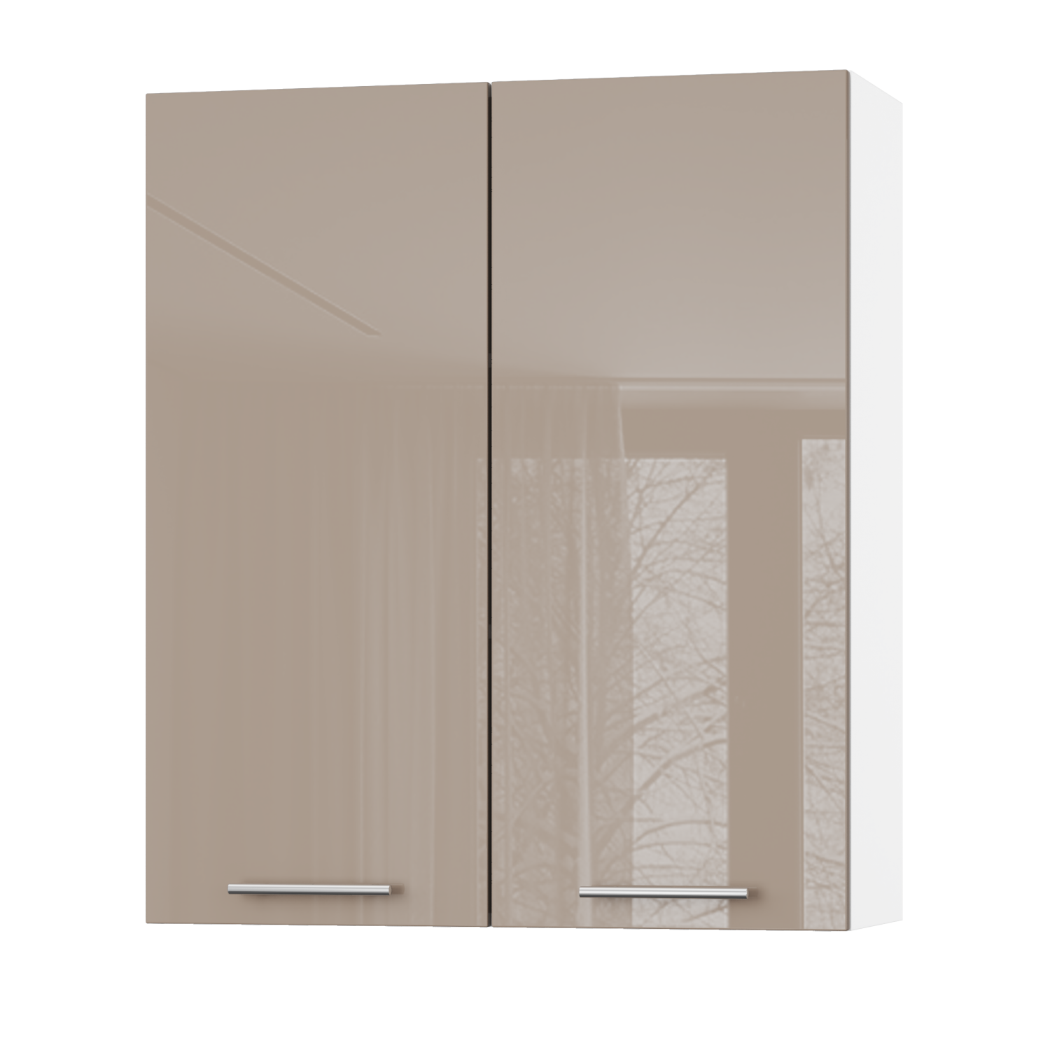 Корпус Стандарт білий, фасад Стандарт капучіно глянець L302 80х93х30 Корпус Стандарт білий, фасад Стандарт капучіно глянець L302 80х93х30