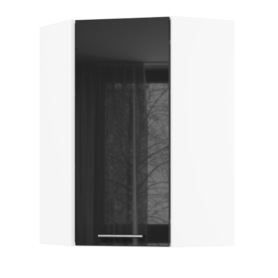 Корпус Стандарт білий, фасад Стандарт чорний глянець L361 60х93х60