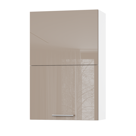 Корпус Стандарт білий, фасад Стандарт капучіно глянець L402.HF 60х93х30