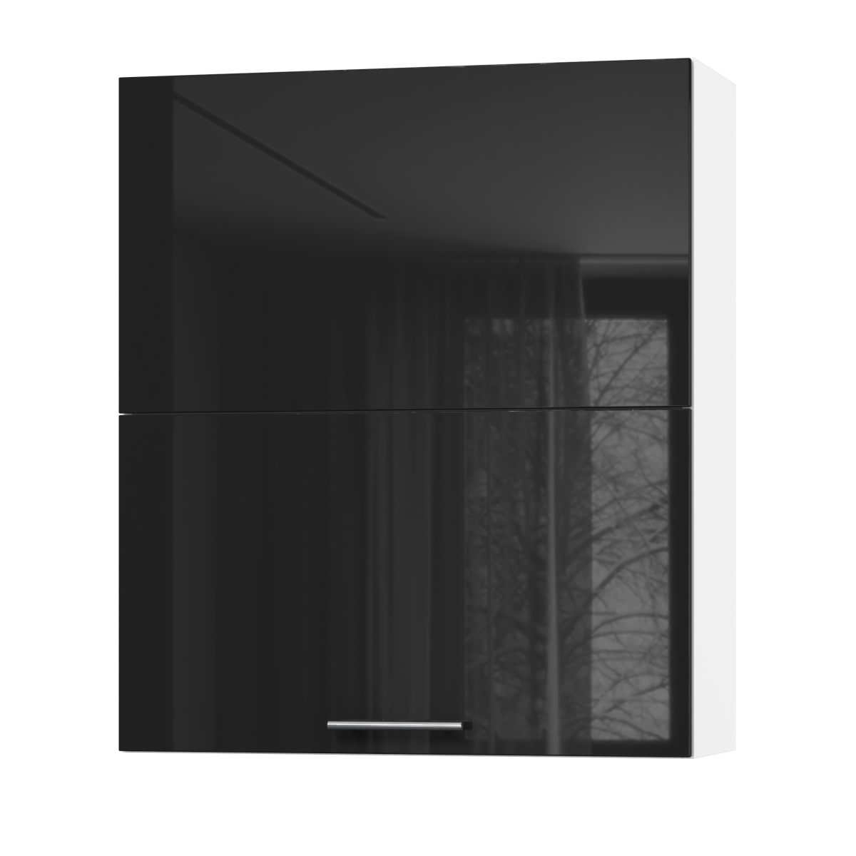 Корпус Стандарт білий, фасад Стандарт чорний глянець L402.HF 80х93х30