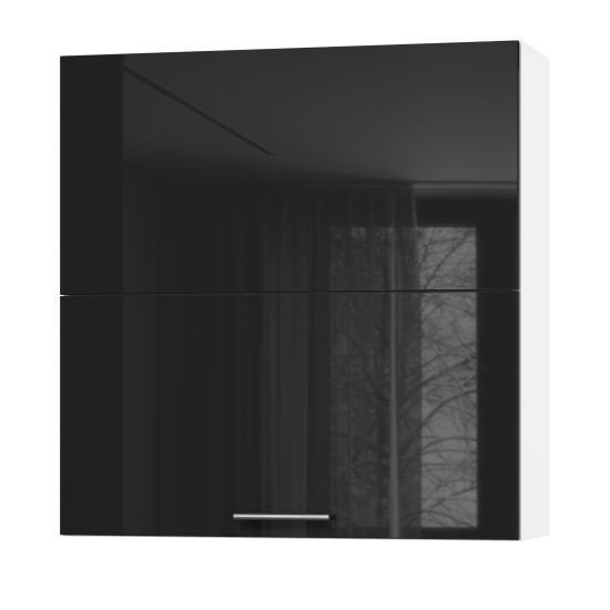Корпус Стандарт білий, фасад Стандарт чорний глянець L402.HF 90х93х30