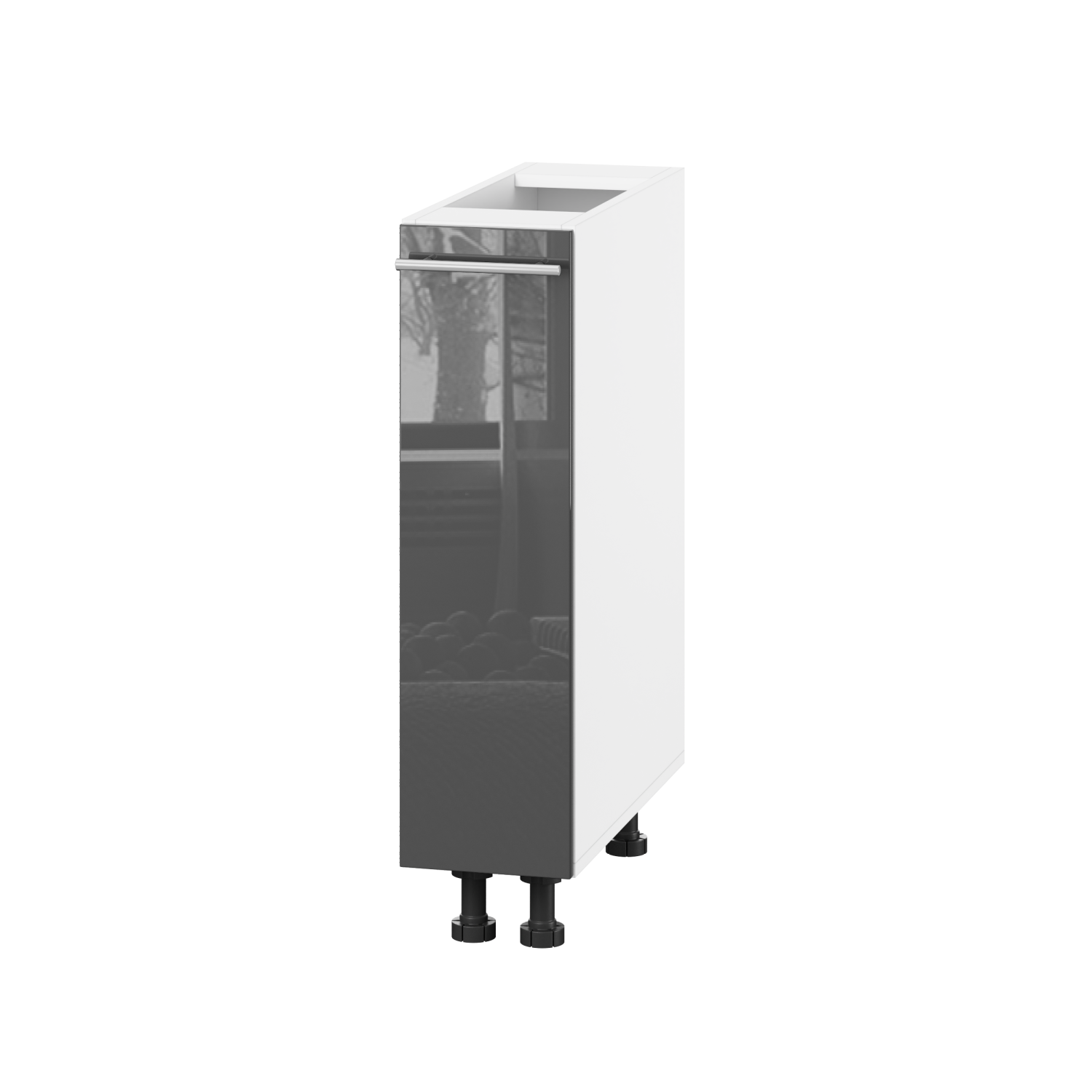 Корпус Стандарт білий, фасад Стандарт сірий графіт глянець 100 20х72х52 Корпус Стандарт білий, фасад Стандарт сірий графіт глянець 100 20х72х52