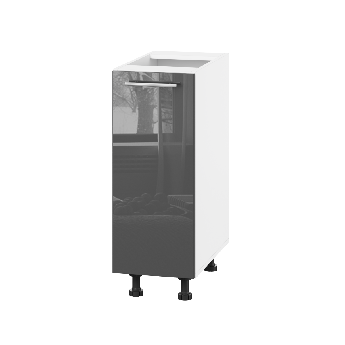 Корпус Стандарт білий, фасад Стандарт сірий графіт глянець 101 30х72х52