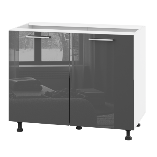 Корпус Стандарт білий, фасад Стандарт сірий графіт глянець 102 100х72х52