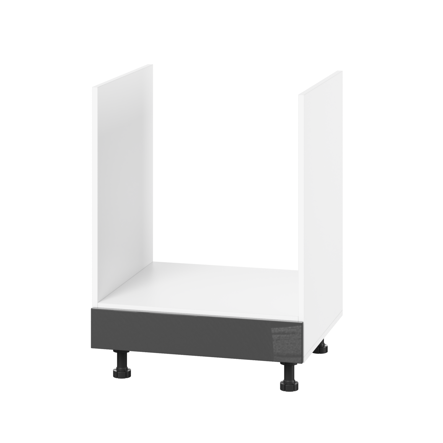 Корпус Стандарт білий, фасад Стандарт сірий графіт глянець 105.F-60х72х52