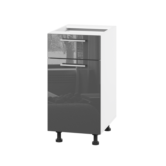 Корпус Стандарт білий, фасад Стандарт сірий графіт глянець 111.SM-40x72x52