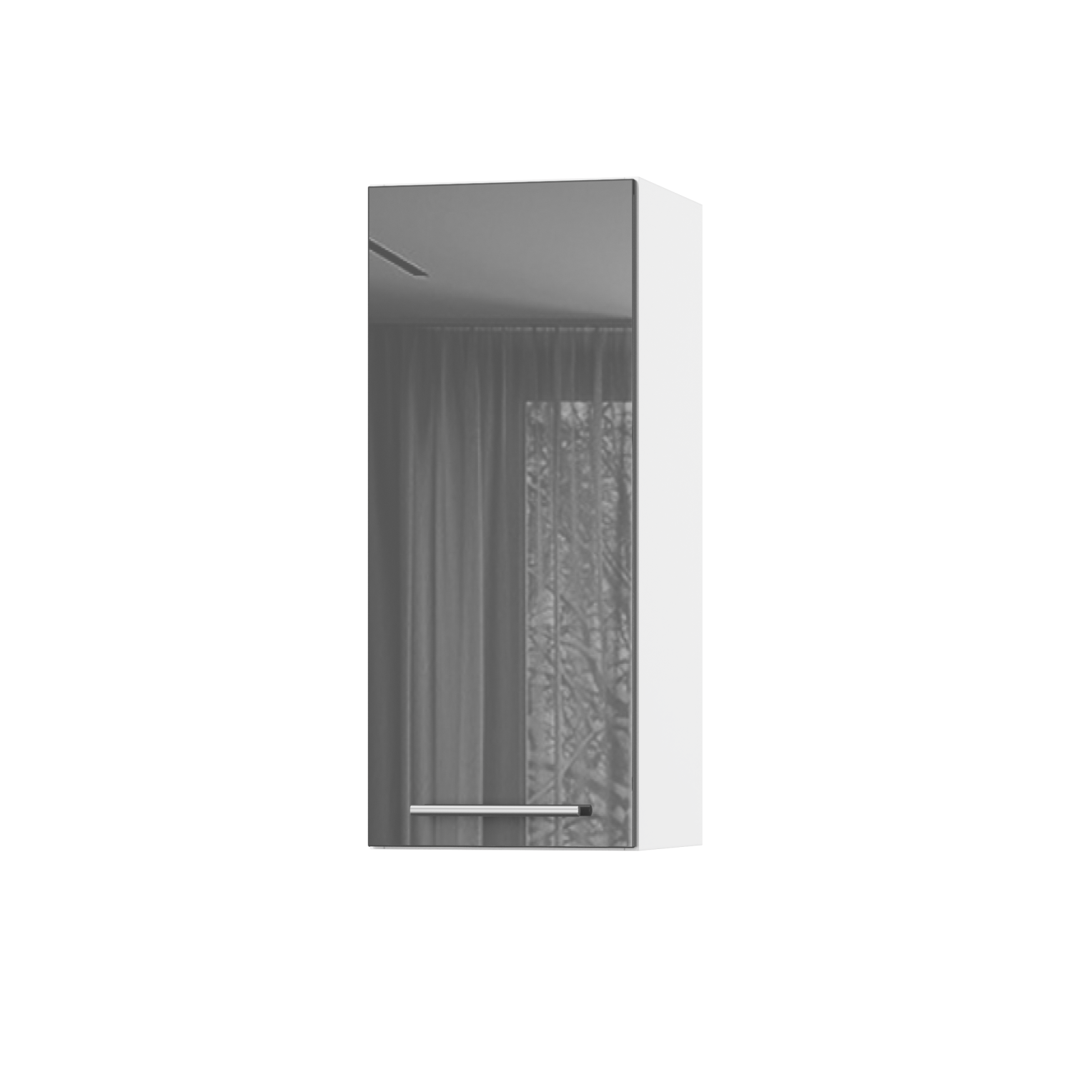 Корпус Стандарт білий, фасад Стандарт сірий графіт глянець 301 30х72х30 Корпус Стандарт білий, фасад Стандарт сірий графіт глянець 301 30х72х30