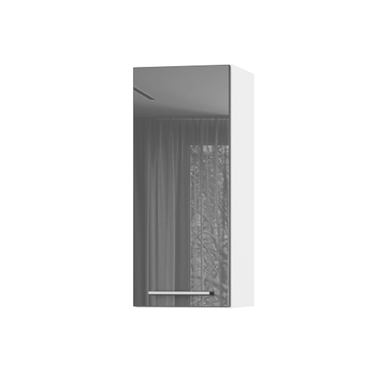 Корпус Стандарт білий, фасад Стандарт сірий графіт глянець 301 30х72х30