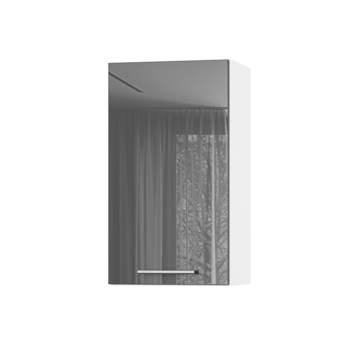 Корпус Стандарт білий, фасад Стандарт сірий графіт глянець 301 40х72х30