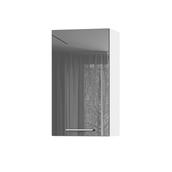 Корпус Стандарт білий, фасад Стандарт сірий графіт глянець 301 40х72х30