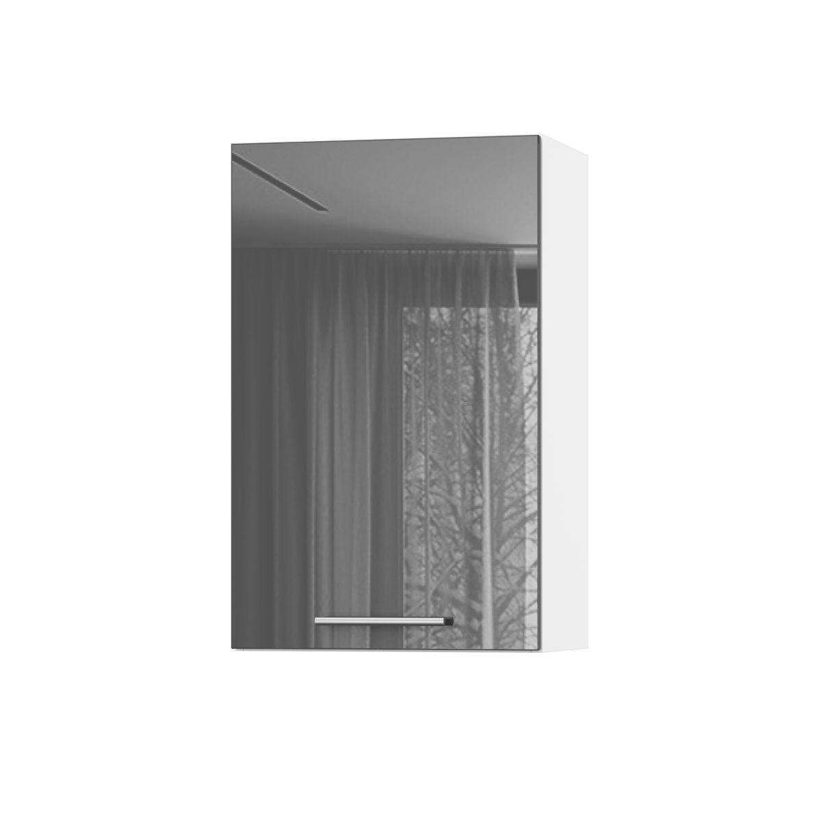 Корпус Стандарт білий, фасад Стандарт сірий графіт глянець 301 45х72х30